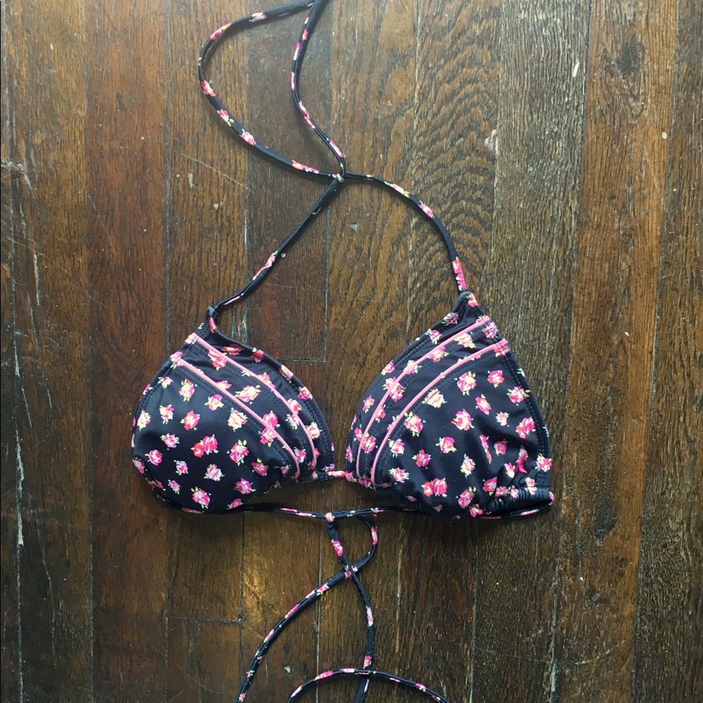 Floral String Bikini Swim Top